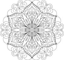 vecteur gratuit de fleur de mandala en noir et blanc