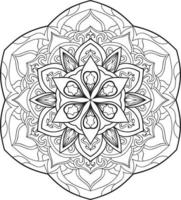 vecteur gratuit de fleur de mandala en noir et blanc