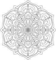 vecteur gratuit de fleur de mandala en noir et blanc