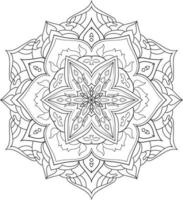 vecteur gratuit de fleur de mandala en noir et blanc