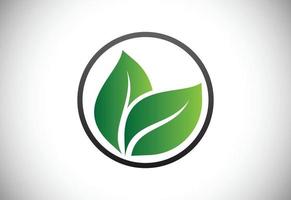 symbole de signe d'icône de feuille, logo vert, logo organique vecteur