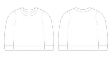 illustration de t-shirt pour bébé. modèle de croquis de sweat-shirt vue avant et arrière. vecteur