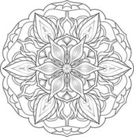 fleur de mandala en vecteur pro noir et blanc