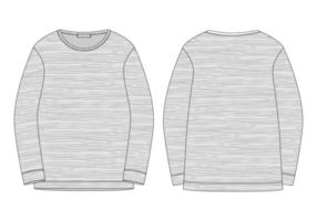 croquis technique sweatshirt isolé en tissu mélangé. vecteur