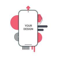 maquette de smartphone, affiche de style memphis, modèle de conception de bannière. illustration vectorielle vecteur