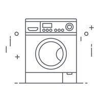 Thine Line art Machine à laver pour les icônes web. symbole de vecteur d&#39;illustration.