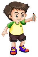jeune enfant tenant un crayon vecteur