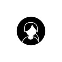icône d'avatar féminin glyphe. symbole de la femme. conception de vecteur simple