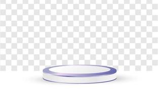 Conception de vecteur de podium 3d sur fond blanc transparent. forme de cercle géométrique texture podium violet. pour les vitrines de produits et les maquettes publicitaires. modèles modernes