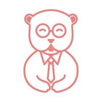 ligne hamster smart logo design vecteur graphique symbole icône signe illustration idée créative