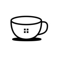 création de logo d'architecture d'intérieur de café de tasse vecteur