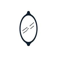 miroir classique mur simple logo vecteur icône illustration de conception