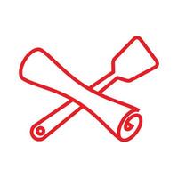 recette de rouleau de papier avec spatule logo design vecteur symbole graphique icône signe illustration idée créative