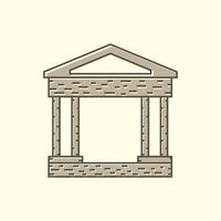 illustration de conception d'icône vectorielle de logo vintage de ligne de monument simple vecteur