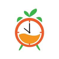 orange ou agrumes horloge montre logo design icône moderne vecteur