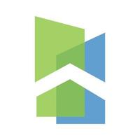 abstrait vert bleu bâtiment maison logo design vecteur graphique symbole icône illustration idée créative
