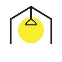 moderne minimaliste éclairage chambre maison ligne logo symbole icône vecteur graphique conception illustration idée créatif