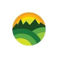création de logo d'agriculture de champ vert vecteur