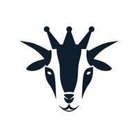 chèvre avec couronne logo design moderne vecteur