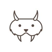 mignon animal carnivore tête ligne logo symbole icône vecteur conception graphique illustration