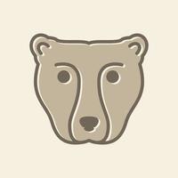 tête d'animal ours grizzly logo symbole icône vecteur conception graphique illustration