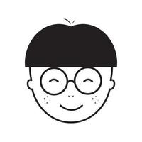 visage enfants garçon mignon geek logo création vecteur graphique symbole icône signe illustration idée créative