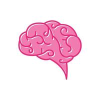 cerveau pense esprit ligne abstraite rose idée logo vecteur icône illustration design