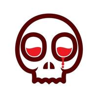 crâne avec du sang logo design vecteur symbole graphique icône signe illustration idée créative