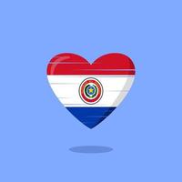 illustration de l'amour en forme de drapeau du paraguay vecteur