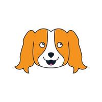 dessin animé de conception de logo mignon visage de chien golden retriever vecteur