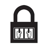 Verrouiller le cadenas de la prison ou de l'icône du logo de la prison conception d'illustration vectorielle vecteur