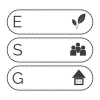 notion d'esg. environnement, social, infographie de la gouvernance. illustration vectorielle vecteur