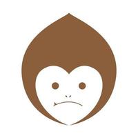 mignon visage singe avec amour forme logo symbole icône vecteur conception graphique illustration idée créative
