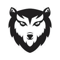 visage isolé loup noir logo design vecteur graphique symbole icône illustration idée créative