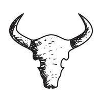 vache crâne grunge vintage logo design vecteur graphique symbole icône signe illustration idée créative