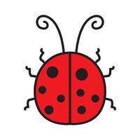 mignon rouge noir coccinelle mascotte logo symbole icône vecteur graphisme illustration idée créatif