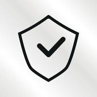 icône du logo de protection noir et blanc vecteur