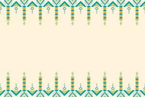 sarcelle jaune et verte sur ivoire. motif oriental ethnique géométrique design traditionnel pour le fond tapis papier peint vêtements emballage batik tissu illustration vectorielle style de broderie vecteur