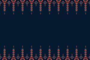bleu et orange sur indigo. motif géométrique oriental ethnique design traditionnel pour le fond tapis papier peint vêtements emballage batik tissu illustration vectorielle style de broderie vecteur