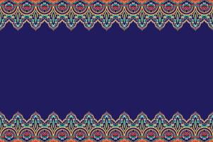 fleur vert rouge sur bleu marine. motif oriental ethnique géométrique design traditionnel pour le fond tapis papier peint vêtements emballage batik tissu illustration vectorielle style de broderie vecteur