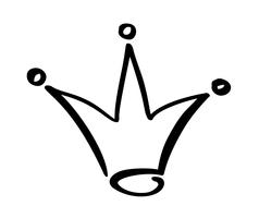 Symbole dessiné à la main d&#39;une couronne stylisée. Dessiné avec une encre noire et un pinceau. Illustration vectorielle isolée sur blanc Création de logo. Coup de pinceau grunge vecteur