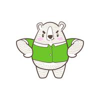 vecteur de dessin animé mignon petit ours doodle