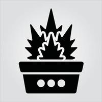 plantes de glyphes isolés dans des icônes de pot graphique vectoriel évolutif