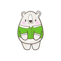 vecteur de dessin animé mignon petit ours doodle