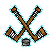 Conception de vecteur pour le bâton et la rondelle de hockeyConception de vecteur pour le bâton et la rondelle de hockey