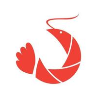 crevettes fruits de mer avec caméra logo symbole icône vecteur conception graphique illustration idée créative