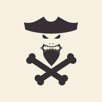 monstre masque vintage pirates logo création vecteur graphique symbole icône signe illustration idée créative