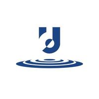 logo bleu lettre u. u monogramme, symbole de logo vectoriel simple.