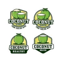 collection de logos de conception de fruits de noix de coco.eps vecteur