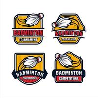collection de logos haut de gamme de conception de badminton vecteur